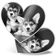 2 x Heart Stickers 15 cm - BW