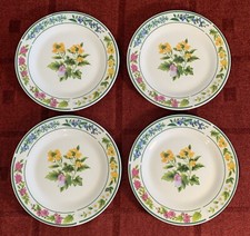 4 Trade Winds Tableware Side Plates, Flowers & Butterfly, 7.5” (Lot 1)