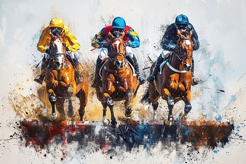 Horse racing canvas picture - canvas,