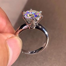 2.75 Ct Round Cut VVS1 Diamond Solitaire Engagement Ring 14K White Gold Finish