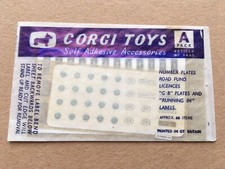 SCARCE 1960s CORGI TOYS SELF ADHESIVE ACCESSORIES PACK A No1460(SELF SEAL)SEALED