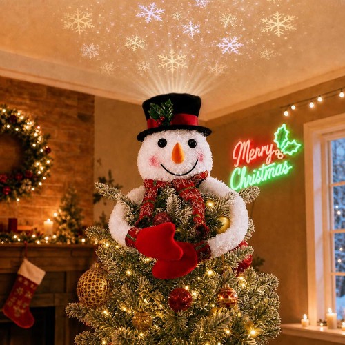 Christmas snowman tree topper - christmas,