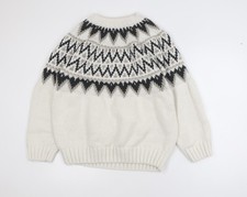 H&M Women Ivory Fair Isle Knit