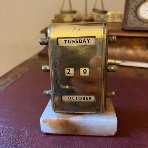 Art deco brass perpetual desk - deco,