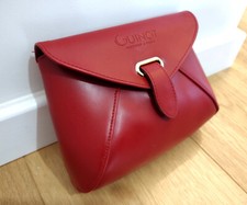 GUINOT Red Faux Leather Cosmetic Pouch Make Up Bag Elegant Practical Storage