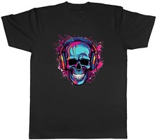 Skull Headphones Mens T-Shirt