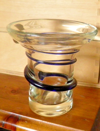 Vintage blenko art glass vase - blenko,