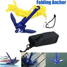 Canoe Kayak Boat Jet Ski Folding Aluminum Anchor Kit Fishing Tool W/ Rope+Bag🎣