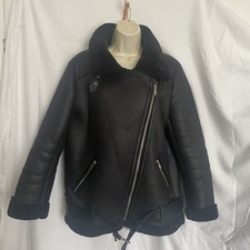 ZARA Size L Large Black Faux