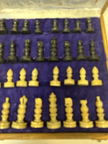 Hand carved marble stone chess - hand,