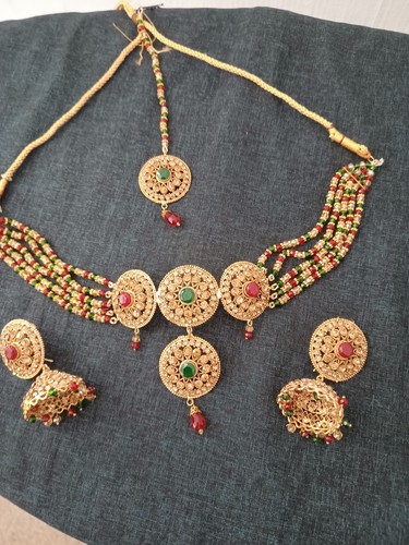Asian gold tone beaded - gold,