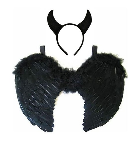 Black devil horns feather - devil,