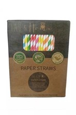 Paper Straws 150pcs Biodegradable Drinking Straws Disposable Tableware - Rainbow