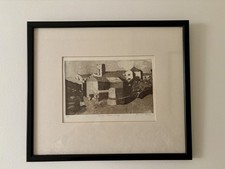 Gorran Haven. Genuine framed Etching by Bristol artist Jennifer Cobby (2000s)
