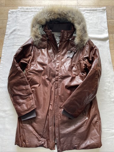 M0851 genuine leather parka - m0851,