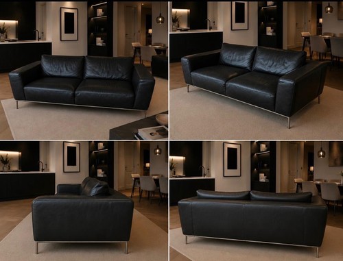 Natuzzi black leather - natuzzi,