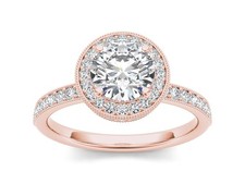 14k Rose Gold Vintage Milgrain
