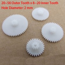 20~56 Teeth Plastic Gears Double Layer Cog Wheel Toy Model Car DIY Hole Dia 2mm