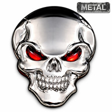 Chrome skull metal car - skull,