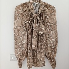 H&M Pussy Bow Snake Print