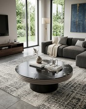 Round marble coffee table - marble,