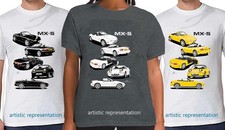 Mazda MX-5 Mk1 Art T Shirts - Red White Blue Green Merlot Harvard California ++