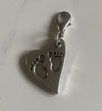 Baby Footprints Heart Clip On