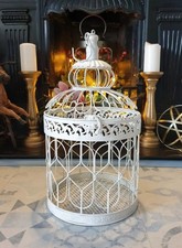 Round Birdcage Decorative White Bird Cage Wedding Centerpiece Decor Flower Stand