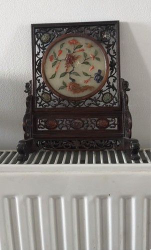 Chinese hardstone jade table - hardstone, &