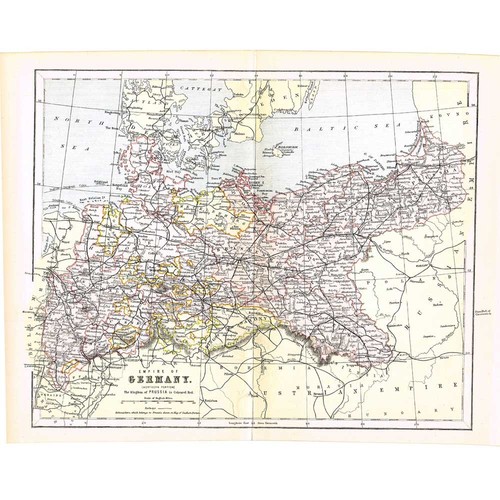 Antique map 1885 empire - antique, of