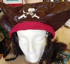 Jack Sparrow Hat With Braids. Faux Leather.