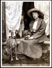 WHIPPET LADY AND DOG VINTAGE