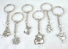 6 CHRISTMAS KEYRINGS ADVENT CALENDAR STOCKING FILLER CRACKER PARTY BAG FILLER 