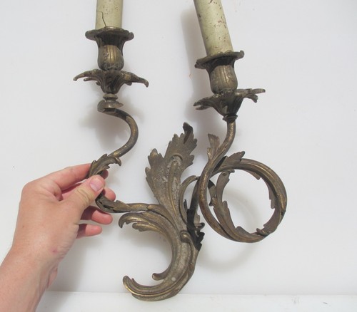 Victorian brass wall light - wall,