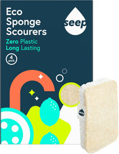 Seep Eco Sponges Washing up - 4 Pack Multipack Compostable Kitchen Sponge 