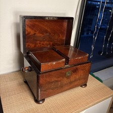 antique mahogany tea caddy