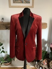 ASOS Man Red Velvet Blazer Jacket Tuxedo Men Dinner Tux - Size 38