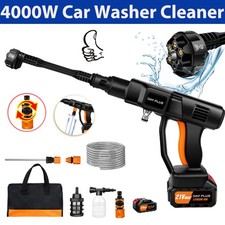 4000W 3000PSI Water Wash Cleaner Gun Cordless High Pressure Washer Jet Clean Gun