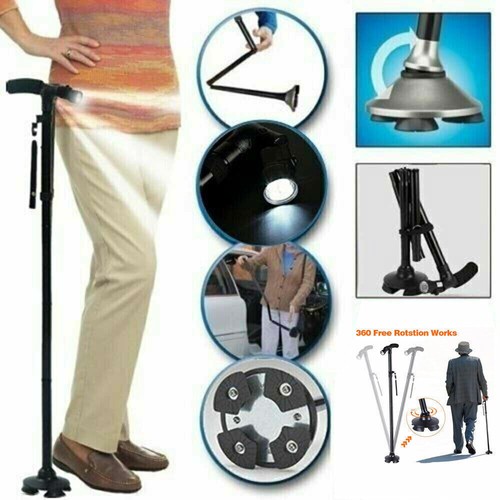 Foldable walking stick with - foldable,