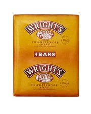 Wright's Coal Tar Soap 4 Bars, for skin cleansing, suitable for all skin types