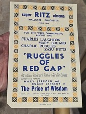 1930s Cinema Handbill Super Ritz Cinema Hallgate Doncaster - Ruggles Of Red Gap