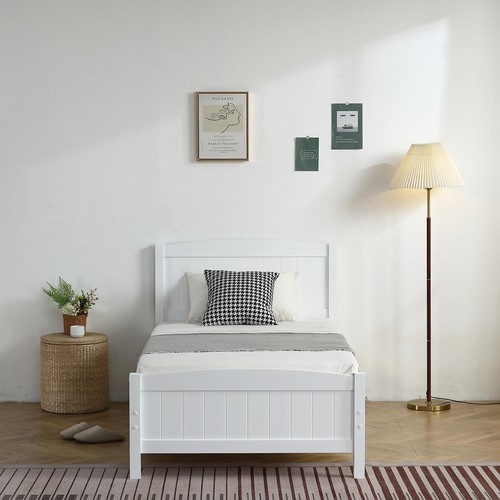 White twin size solid - twin, wood