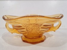 Sowerby #2614 Art Deco 1930's Amber Glass Elephant Bowl