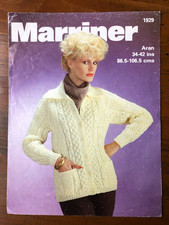 Marriner 1929 knitting pattern ladies aran cable pattern raglan jacket pockets