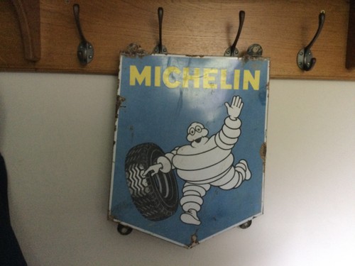 Vintage michelin enamel sign - vintage,