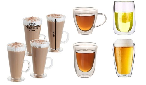 300ml latte glasses - glasses, &