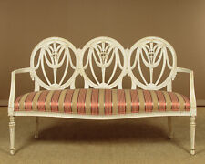 Antique French Painted Triple Back Settee c.1900