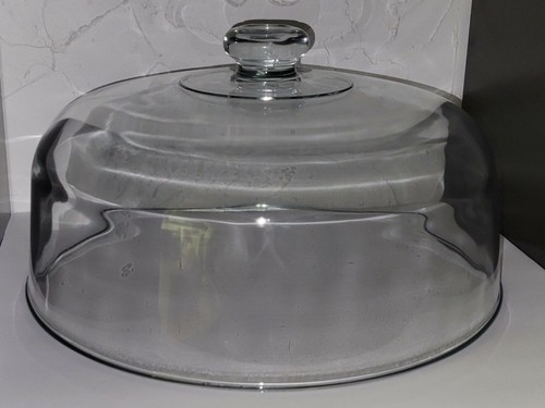 Large glass cake dome - glass, heavy