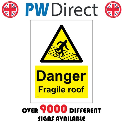 Sign danger fragile roof - sign,