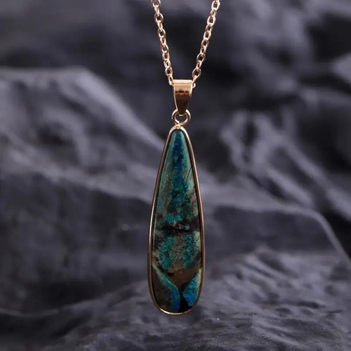 Natural chrysocolla teardrop - natural,